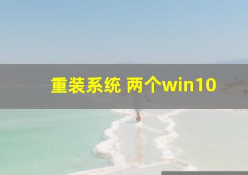 重装系统 两个win10